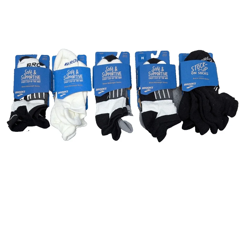 Brooks Ghost Midweight Socks Lot Medium 5 Packs Running Comfort Support Neutral